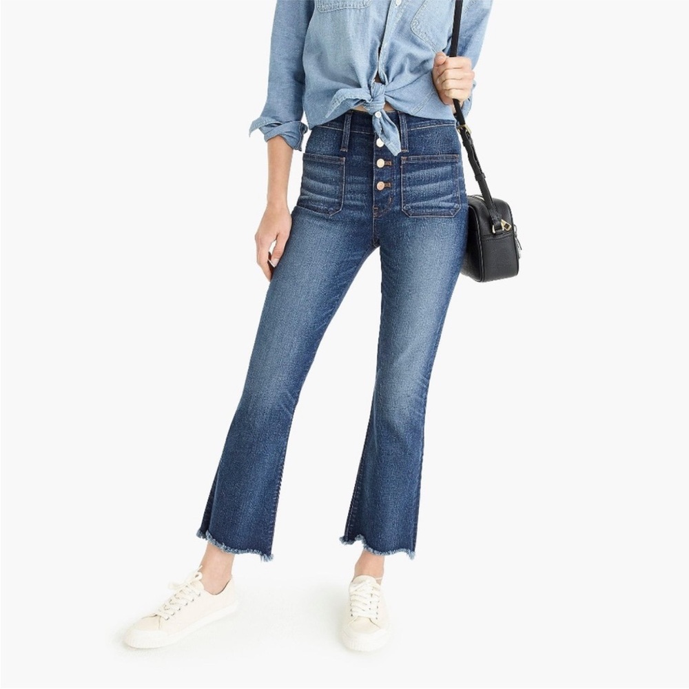 J.‎ Crew Point Sur 10" High-rise Demi-boot Jean with Exposed Button Fly
